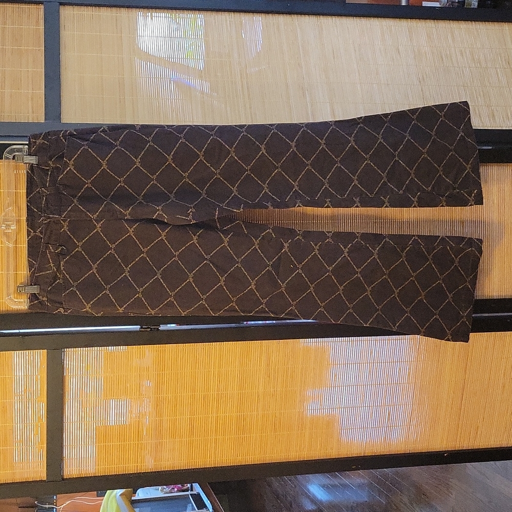 Vintage 90's Old Navy Flare pants Brown  and tan. SZ 8